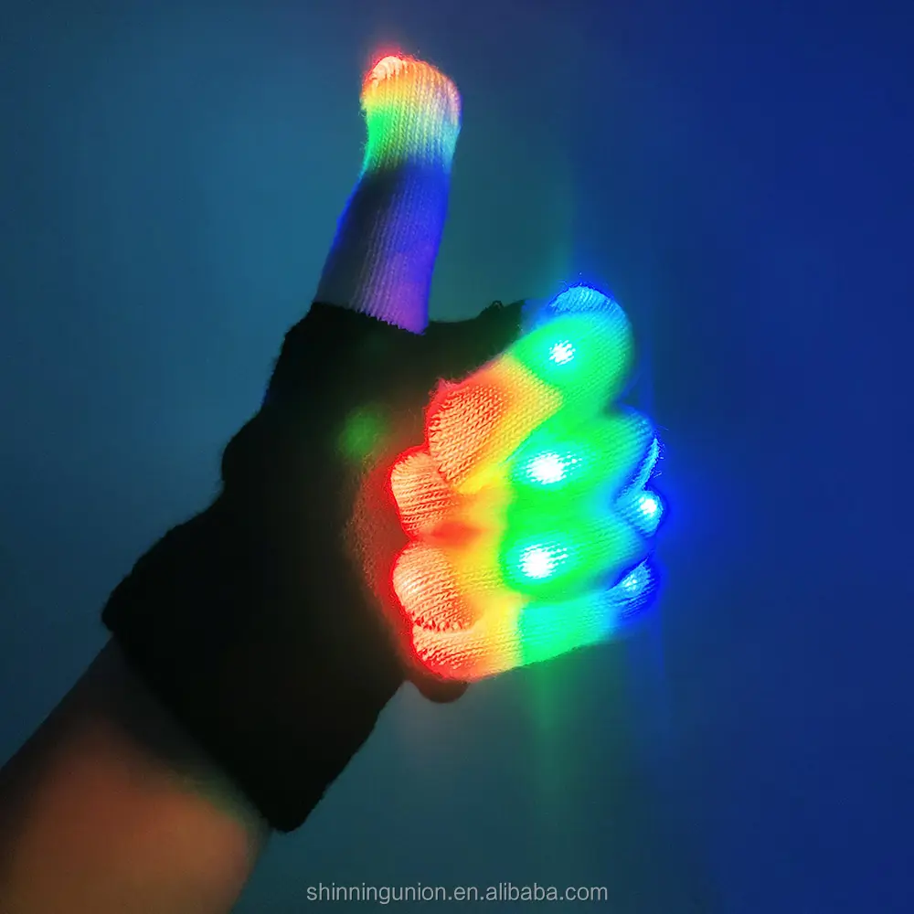 Gants de pêche lumineux LED pour hommes et enfants-gants avec lumières LED-lampe de poche LED gants lumineux pour cadeaux de fête