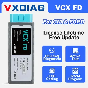 VXDIAG VCX FD 2 en 1 para GM para Ford Car ODB2 herramienta de diagnóstico con CAN FD DoIP todos los sistemas de diagnóstico ECU codificación J2534 programación