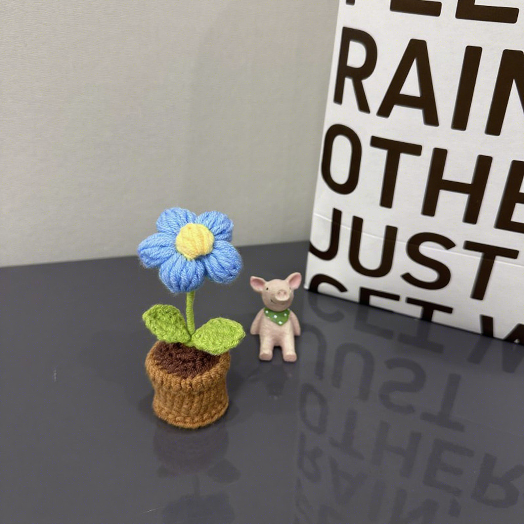 7 crochet knitted small port flower 12*5*5cm