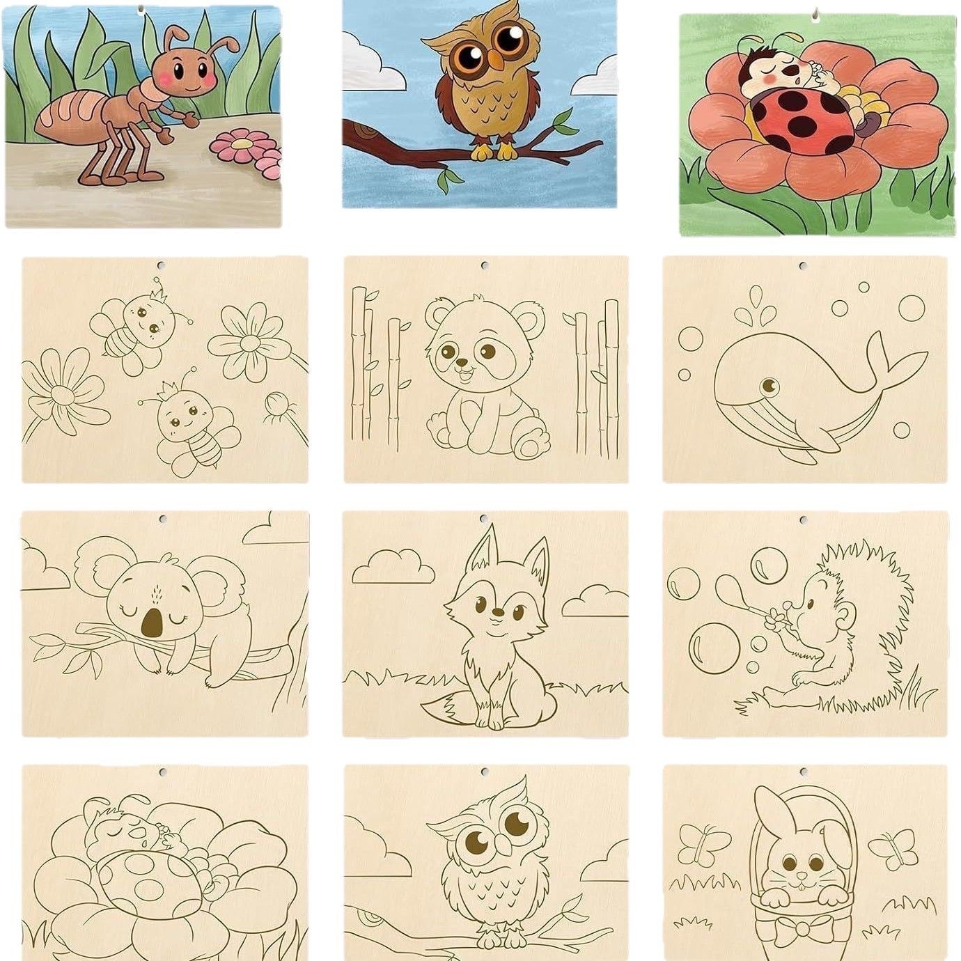 10 pièces d'animaux + ficelle