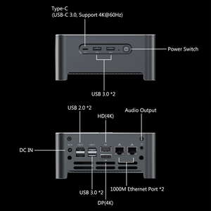 Komputer Desktop <span class=keywords><strong>Mini</strong></span> stok AS, 9 <span class=keywords><strong>Core</strong></span> i9, 8 <span class=keywords><strong>Core</strong></span> (maks 4.8GHz), 16GB DDR4 + 1TB NVMe SSD, 4K HD + DP, 2xLAN, 1xType-C - Product Image 6