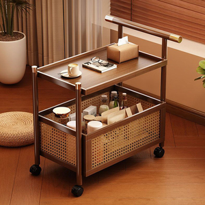 Hiện đại đơn giản phong cách rắn Bàn cà phê gỗ với di chuyển bên 2 tầng cho trà & lưu trữ cho đồ nội thất phòng khách - Product Image 3