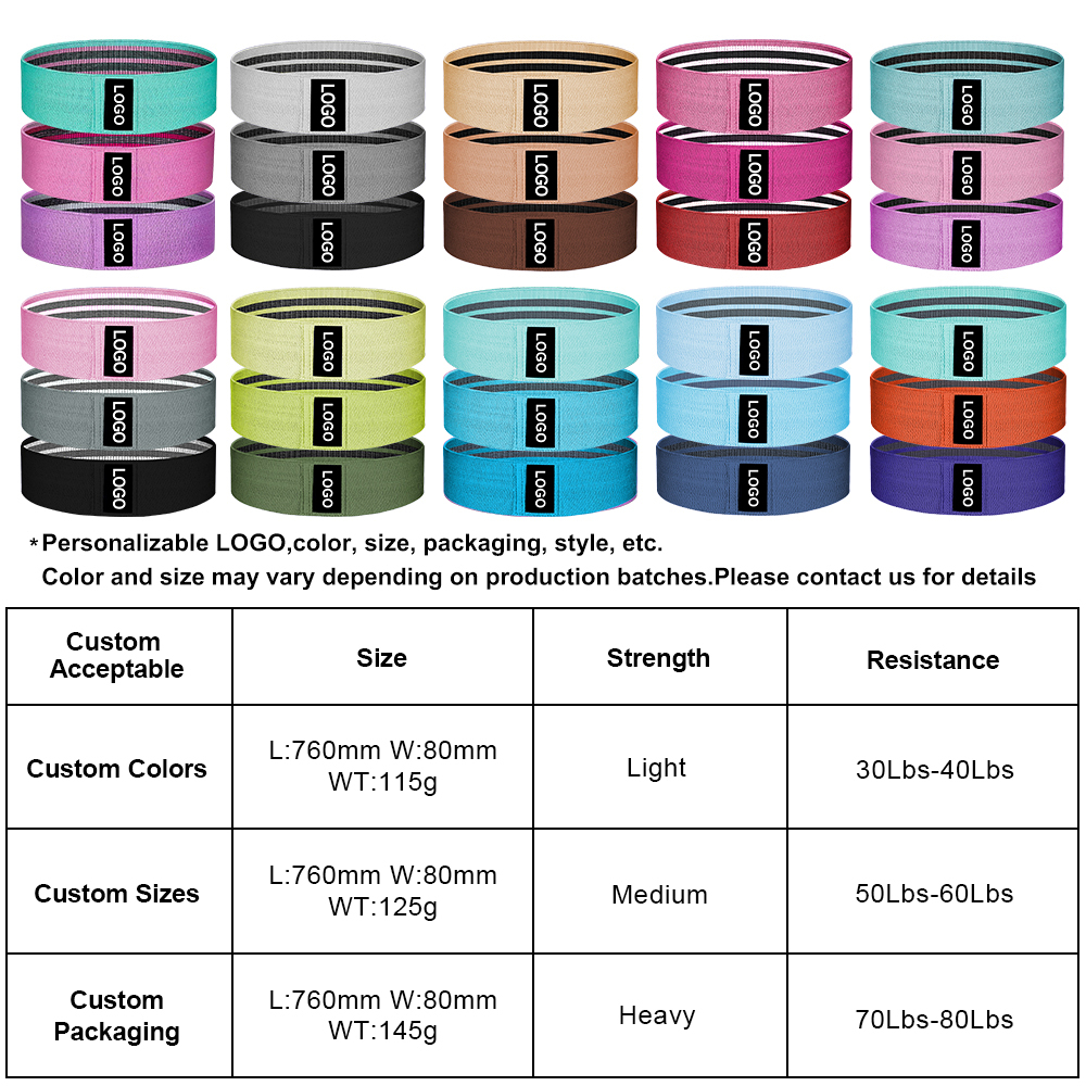 Couleurs et tailles personnalisées