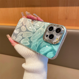 Aurora Feather IMD เหมาะสำหรับ Apple 14 PRO MAX เคสใส่โทรศัพท์เลนส์กากเพชรสำหรับ iphones 15 PRO MAX รวมทั้งหมด13PROMAX เคสแข็ง - Product Image 6