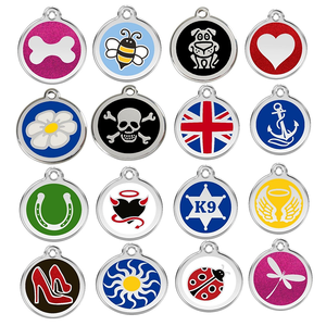 Personalised Epoxy Sticker Enamel Dog PUPPY Pet Tag Engraved Round Stainless Steel Paw Name <strong>Identity</strong> Dog Cat Pet Tags <strong>Disc</strong> Disk - Product Image 5