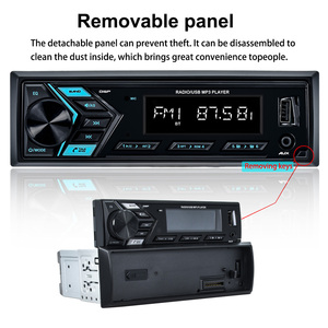 Detachable Panel Audio BT FM Car Radio MP3 Player SD USB Port AUX <strong>Input</strong> Single Din Removable Panel Universal - Product Image 3