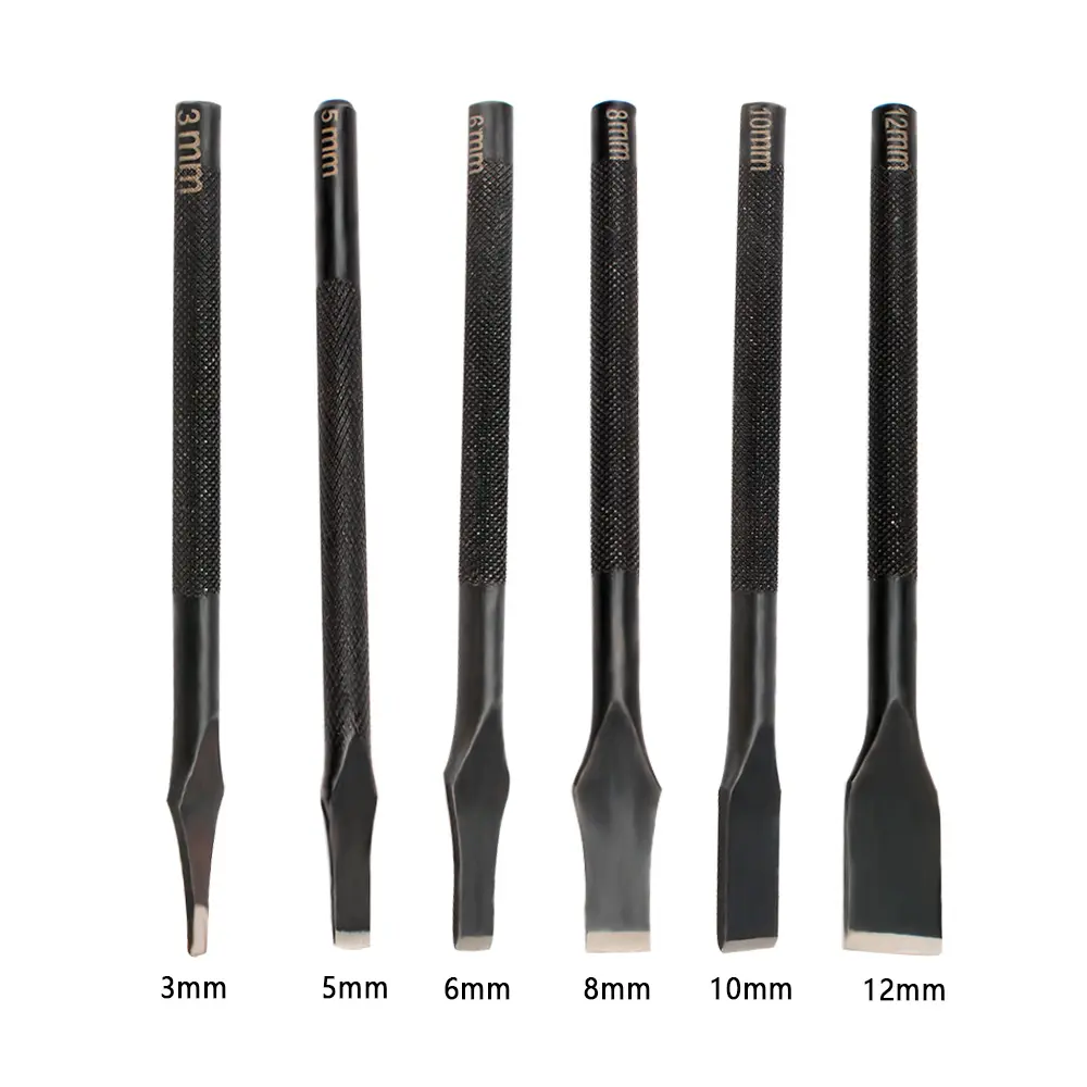 Flat shape 3mm to 12mm Black flower rod cut punch diy leather belt cutting tools