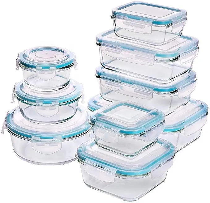 Milieuvriendelijke glas lunchbox 3 compartiment magnetron voedsel doos herbruikbare voedsel container