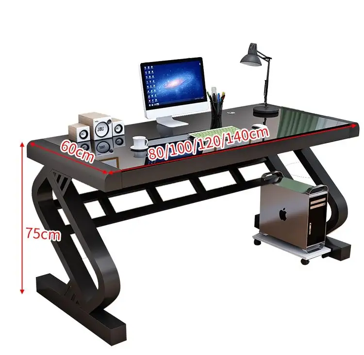 Meja Laptop, rumah dengan Keyboard mendukung meja kamar tidur meja sederhana warna Tempered Glass opsional ekonomis