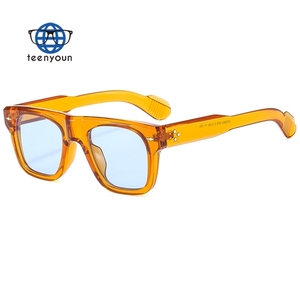 Teenyoun özel Logo Retro Vintage tasarımcı Unisex UV400 Shades güneş gözlüğü güneş gözlüğü kadın erkek toptan için