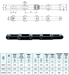 Long Pitch Z ZE ZC Series Hollow Pin Conveyor <strong>Chains</strong> with Attachment S Small P Large F Flange Roller Type Without Rollers - Product Image 2