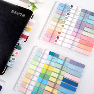 Pasta de índice PET colorida con regla de PP, Bloc de notas grabable, juegos de etiquetas personalizadas, papelería, nota adhesiva, regalos de promoción para niños - Product Image 1