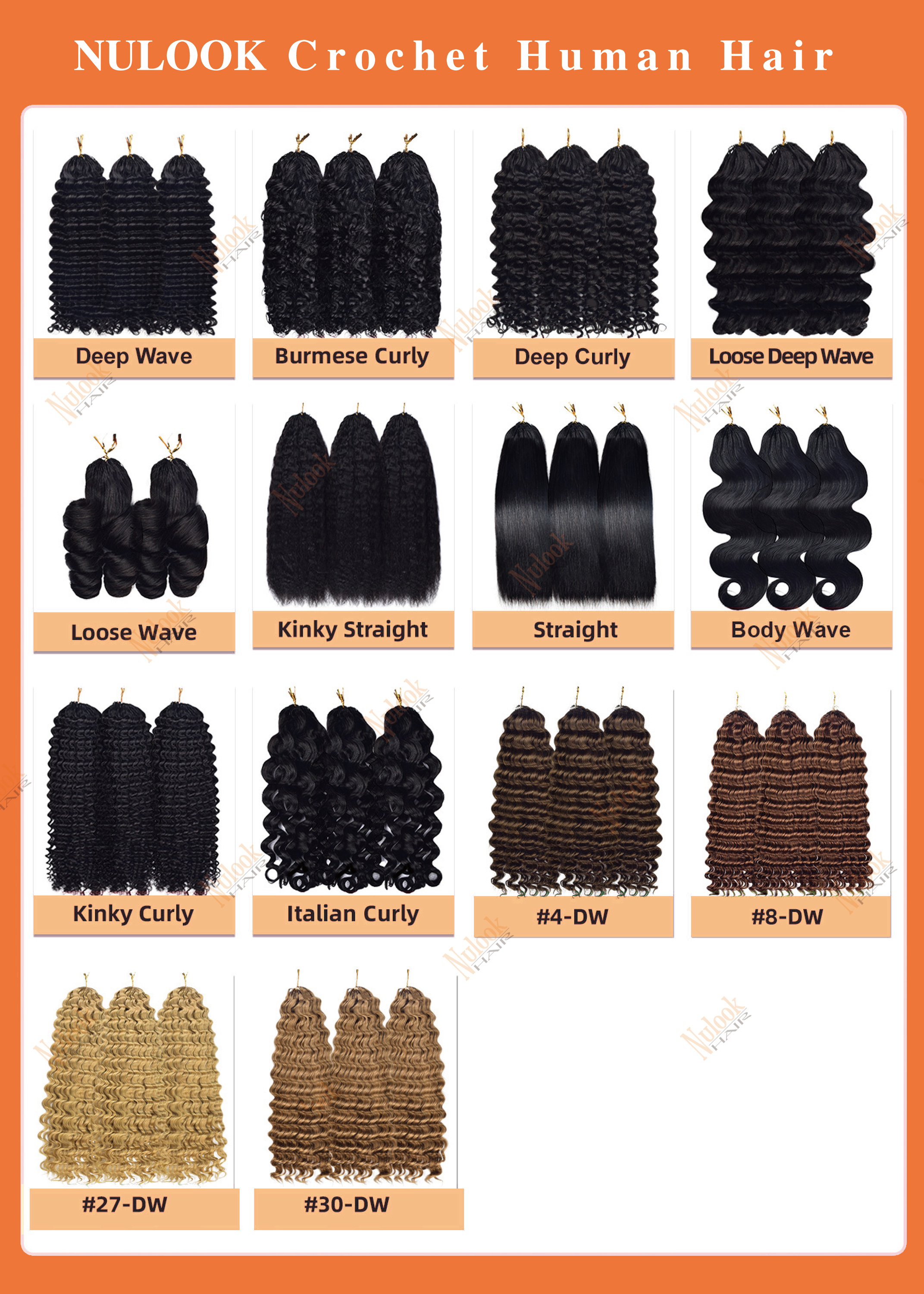 Cheveux humains crochetés