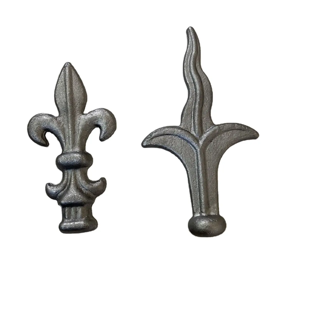 Venta al por mayor punta de lanza de hierro forjado de adorno de metal de chorro de arena para barandillas ornamentales