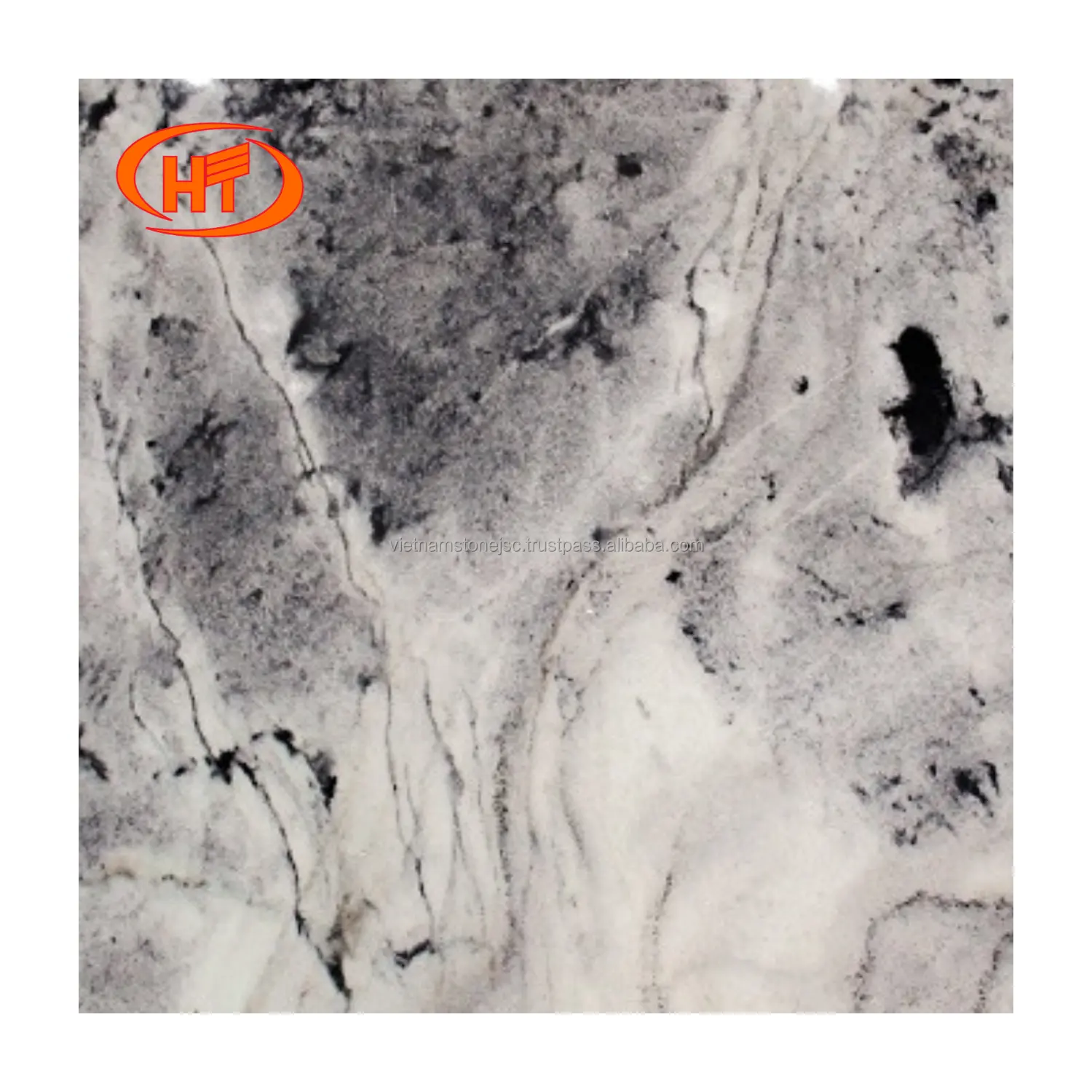 Black Veins Marble Stone competitive price Polished natural white veins glossy black bathroom stone slab in Vietnam