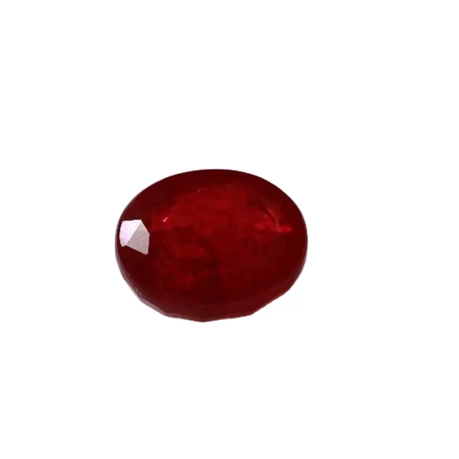 5 # Red Synthetischer Rubin AAA Oval Künstliche Ruby