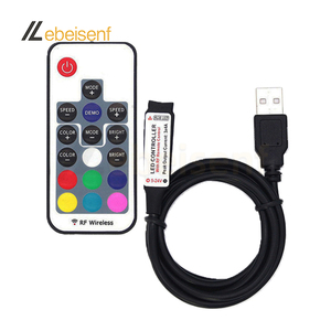 ตัวควบคุมไฟ LED DC 5V 6A 17คีย์ RF ระยะไกลแบบใช้ USB สำหรับแถบไฟ RGB และเคสคอมพิวเตอร์แบ็คไลท์ - Product Image 1
