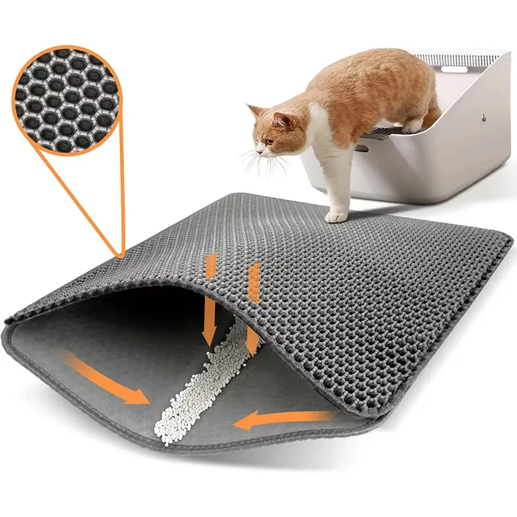 non-slip double eva double layer trapper mat cat waterproof pet mat pet cat litter mat