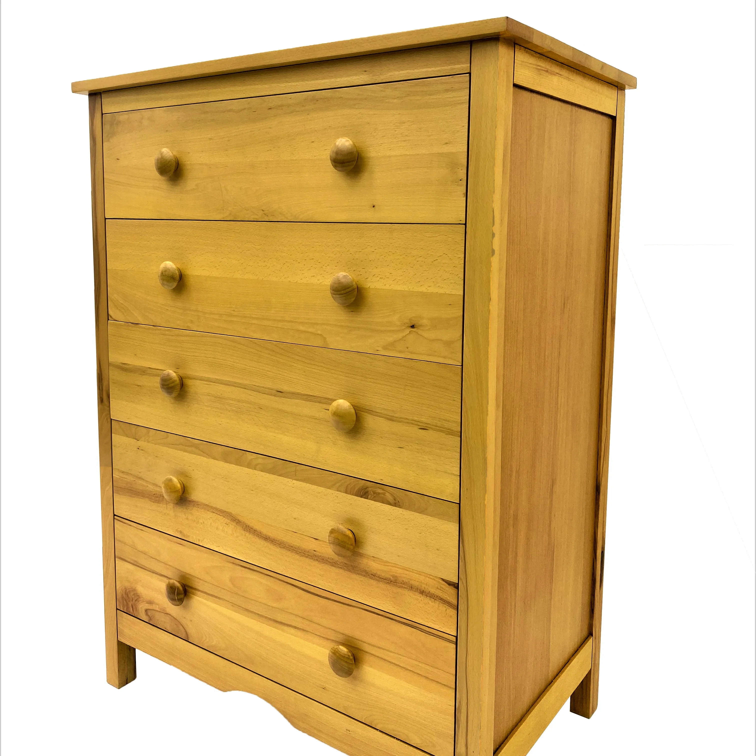 Commode à 5 tiroirs en bois de hêtre de couleur naturelle, prix d'usine, pour chambre d'hôtel, fabricant vietnamien