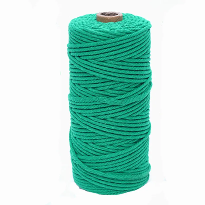 Готовый к отправке дешевый домашний декор 4 мм 100% натуральный хлопковый шнур 100 ярдов в рулоне цветная веревка макраме
