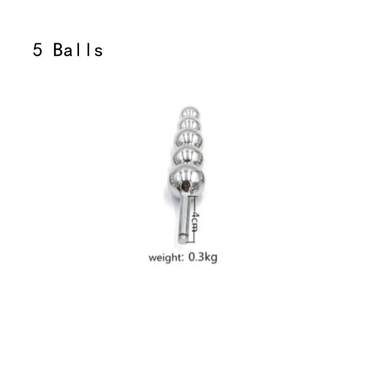 Plug vaginal argenté (5 boules)