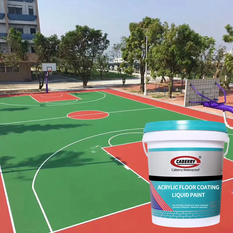 Groothandel Caberry Vloercoating Verf Rubber Outdoor Basketbalveld Vloerbedekking