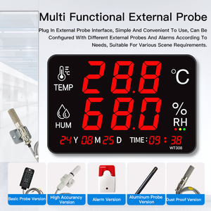 RS485 Salida Modbus Termómetro digital Higrómetro Controlador de temperatura y humedad Sensor Registrador de datos con sonda de metal