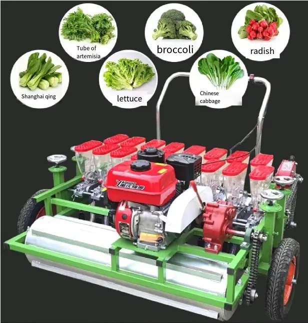 Máquina de plantio, push mão 6 linhas seeder de vegetais broccolos cebola/auto-hélice 12 linhas