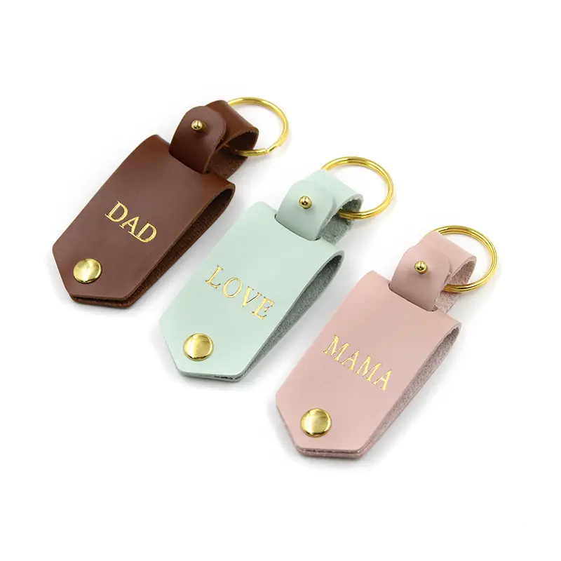 Porte-clés en cuir avec logo personnalisé, photo de sublimation, porte-clés de voiture