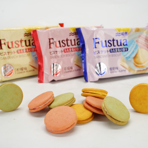 Hot-bán 100g macaroon bánh sandwich bánh quy 3 hương vị bao gồm cả kem mini Macaron Cookies hương vị ngọt ngào 40 túi mỗi thùng carton - Product Image 2