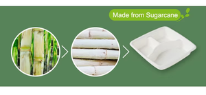 100% ชานอ้อยแบบย่อยสลายได้กล่องอาหารกลางวันภาชนะบรรจุอาหารแบบฝาพับ - Product Image 4