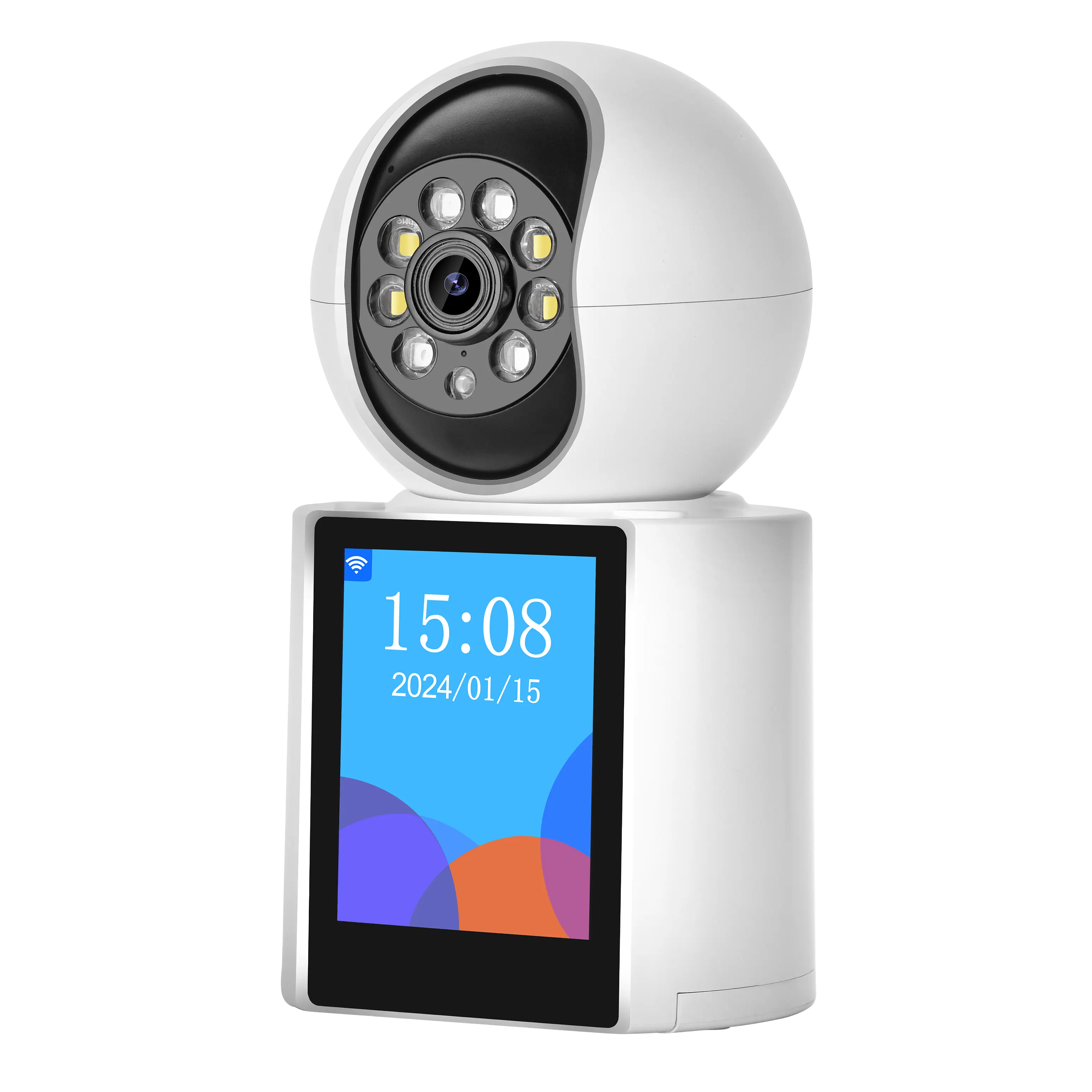 Câmera CCTV de alarme inteligente de rede sem fio com tela IPS de 2,8 polegadas FHD WiFi Monitor de bebê Câmera de vídeo de segurança doméstica em dois sentidos