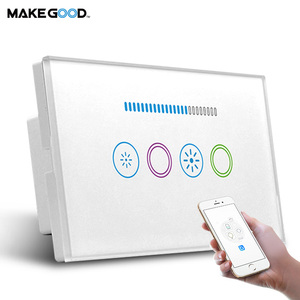 Telafi 120MM cam duvar anahtarı destek Google ev Alexa 240V kablo kontrol Wifi Tuya akıllı Dimmer & 1Gang ışık anahtarı - Product Image 3