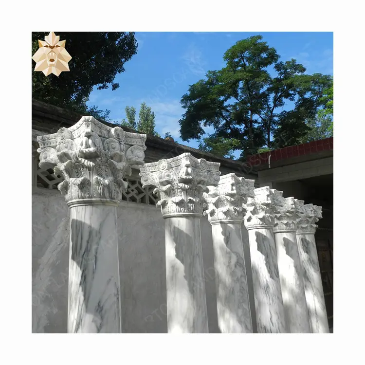 Columna romano de mármol de Carrara para interiores, diseño clásico de alta calidad, personalizado, Premium, natural, para Decoración