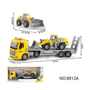 Simulated High-quality Engineering Set With 2 Children's Engineering Toy <strong>Cars</strong> Simulation Friction Truck - Product Image 5