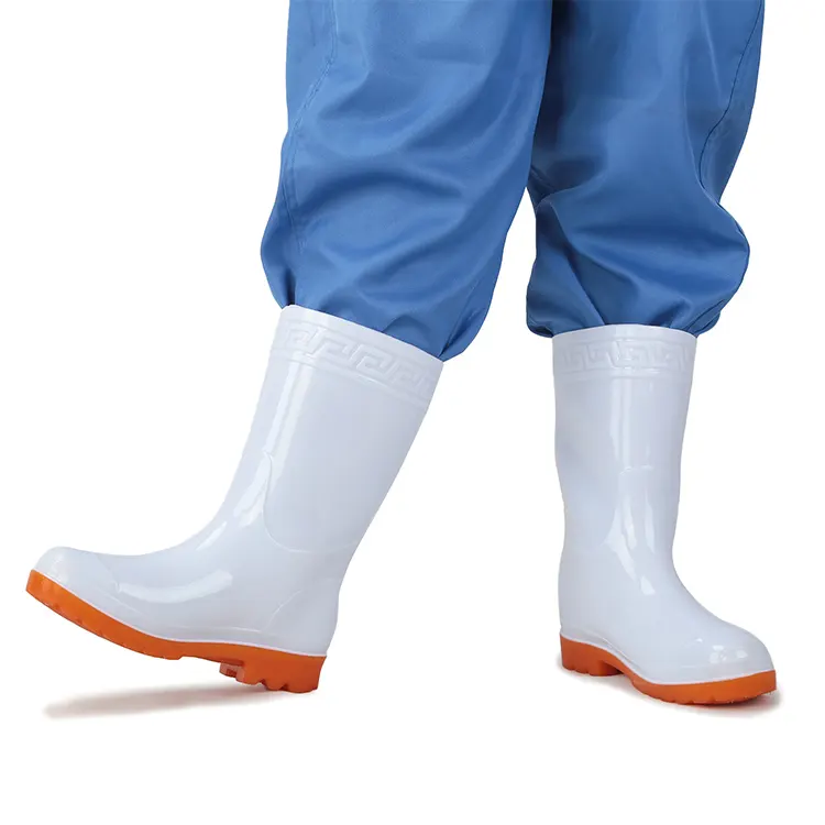 Botas de lluvia de Pvc impermeables para hombre y mujer, botas de pescador con logotipo personalizado estándar de tacón alto