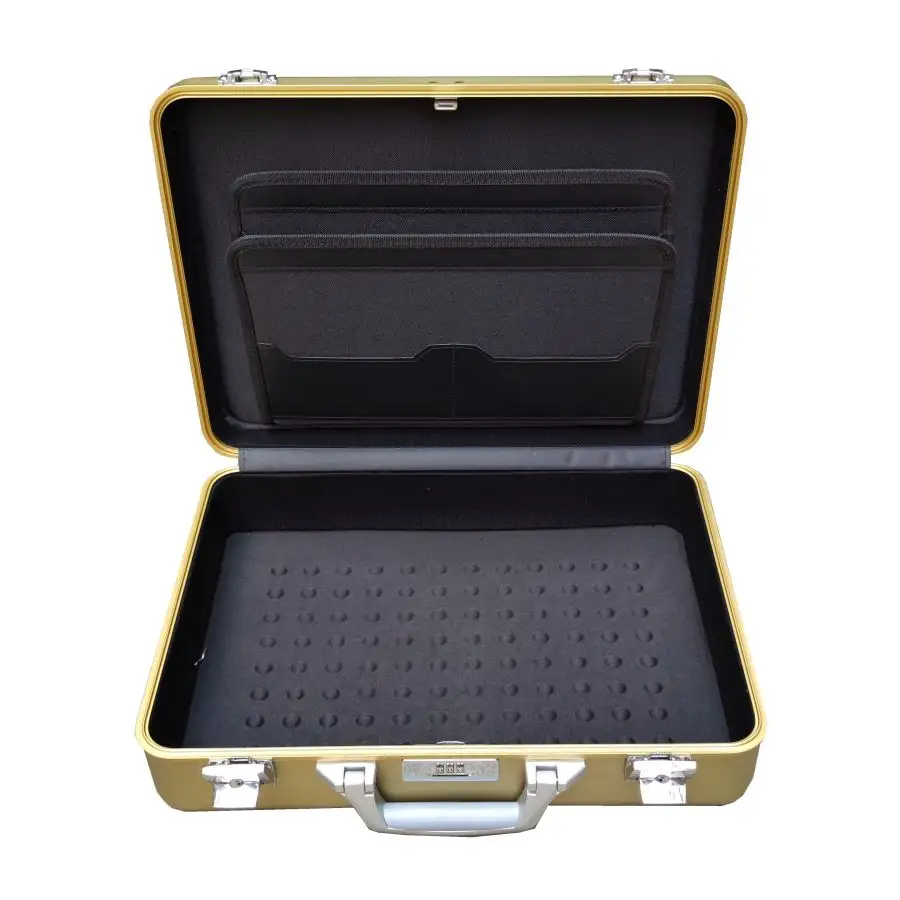custom business aluminum briefcase ALL aluminum alloy aluminum briefcase hard case with password lock
