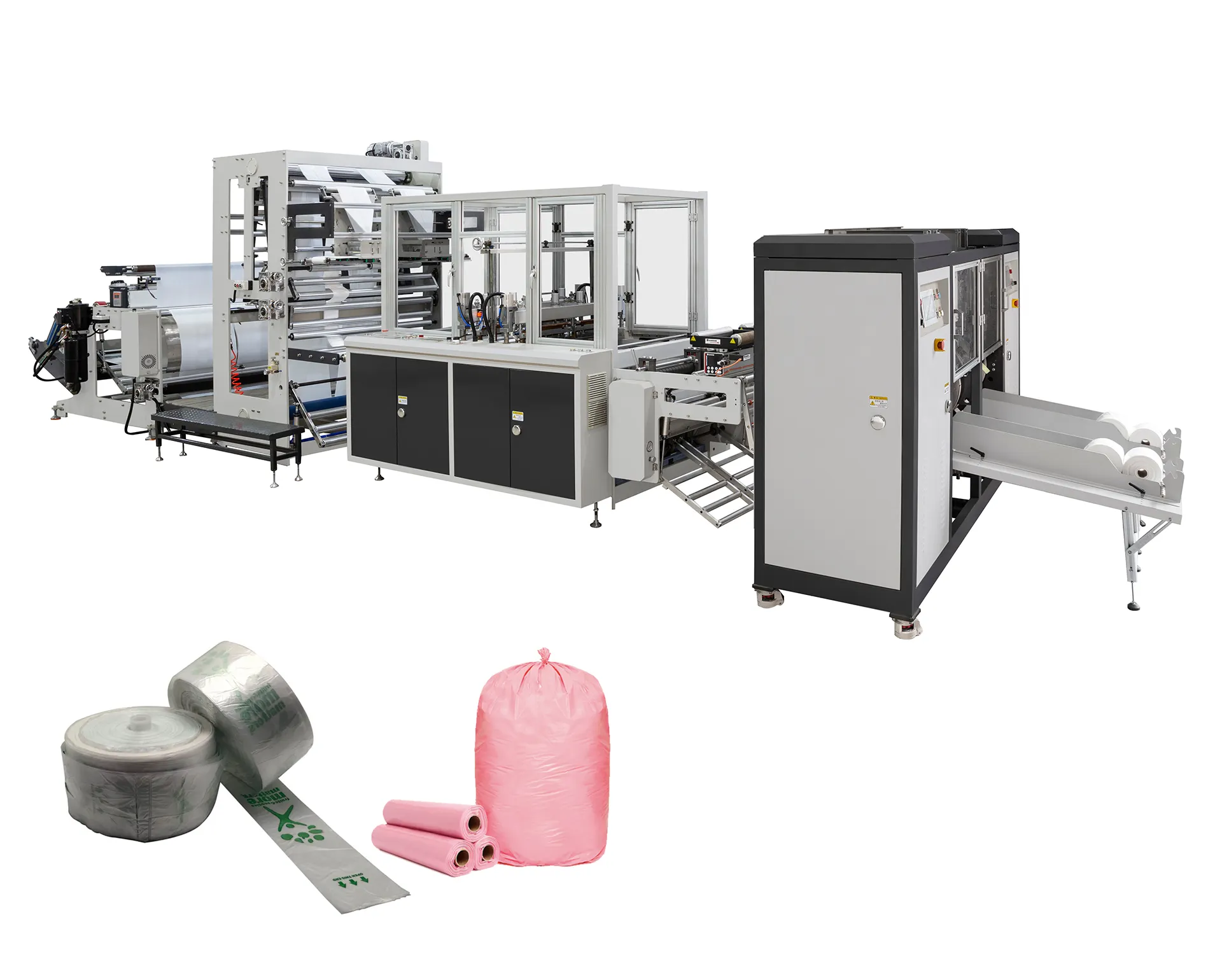 BHiE BLS720HG2-ARC300 Market popularity High Speed garbage plastic t shirt flat bag in roll making machine with core