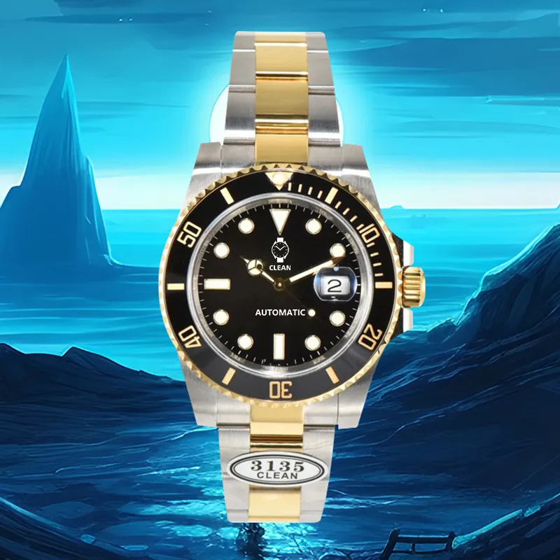 新製品プレミアムサファイアガラスステンレススチール時計28363135男性用自動機械式時計