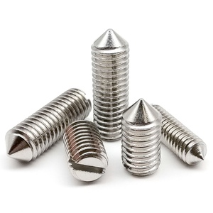 <strong>M1</strong>.6 M2 M2.5 M3 M4 M5 M6 M8 M10 A2-70 304 Stainless Steel GB71 Slotted Head Tapered End Cone Point Set <strong>Screw</strong> Headless Grub Bolt - Product Image 1