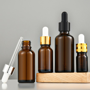 5ml 10ml <span class=keywords><strong>15ml</strong></span> 20ml 30ml 50ml 60ml 100ml hổ phách chăm sóc da chai thủy tinh với vàng nhôm ống nhỏ giọt cho tinh dầu - Product Image 2