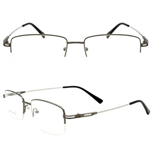SHANGHAI JHEYEWEAR Half-Rimmed Retro Flexible Memory Metal Marcos Opticos Optical <strong>Frame</strong> - Product Image 1