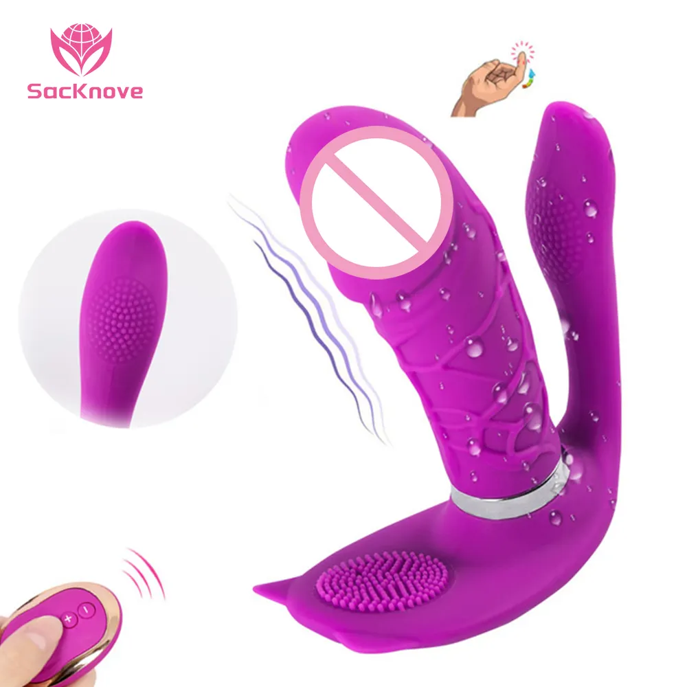 SacKnove Wearable Cute Animal Cat Shaped Wireless Remote Control Heating Dildo Vibrators Sex Toy Vibrating Panties For Women