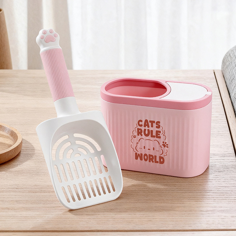 Ensemble de pelles à litière pour chat rose pêche