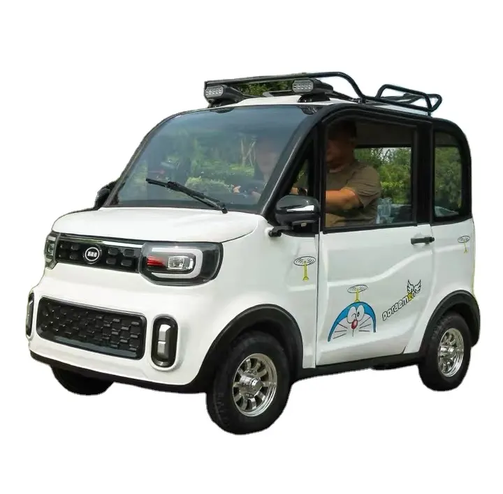 Twee Deuren Vier Zitplaatsen Hoge Kwaliteit Mini Elektrische Nieuwe Energie Voertuigen Links Stuur Kleine Auto 4 Wheeler Voor Volwassen Familie