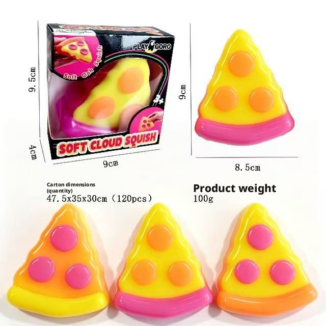 TPR Slow Rebound Pizza Squeeza Colors Mix