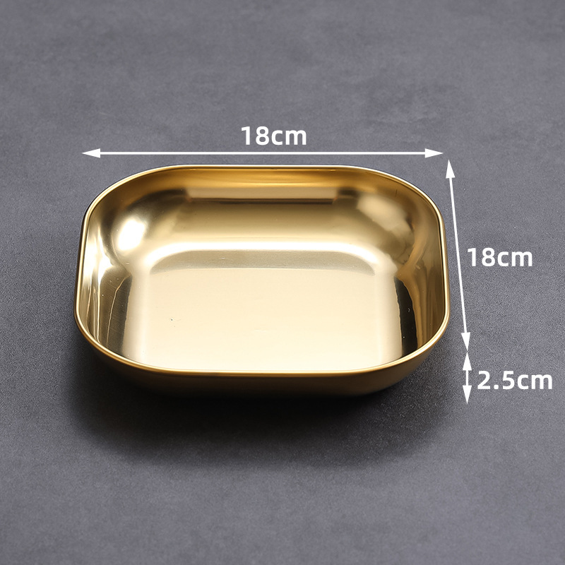 18cm square dessert plate (gold)