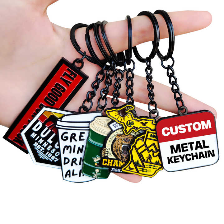 Enamel Customized Keyring Key Ring Keychains Holder Key Chains Custom Metal Custom Logo Design Whole