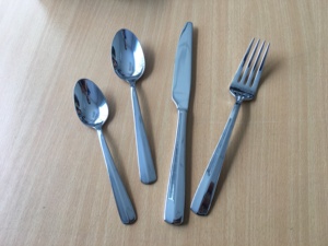 独特的锤式手柄不锈钢餐具套装派对用银勺和叉子餐具 - Product Image 4