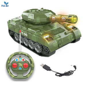 Huiye新しいRcタンクプラスチックリモートコントロールスーパータンクモデルライト付きクールシュートゲームRcタンクおもちゃ親と子供の相互作用